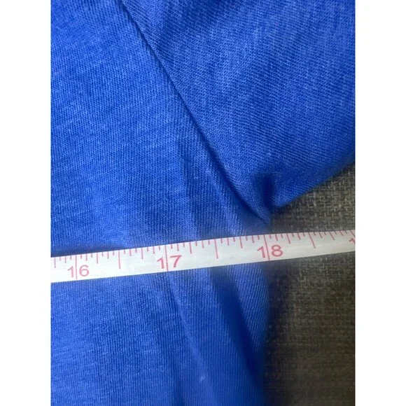 Ouray Womens Large V Neck Royal Blue Short Sleeve Air Force AF Fitted T Shirt - Picture 6 of 7